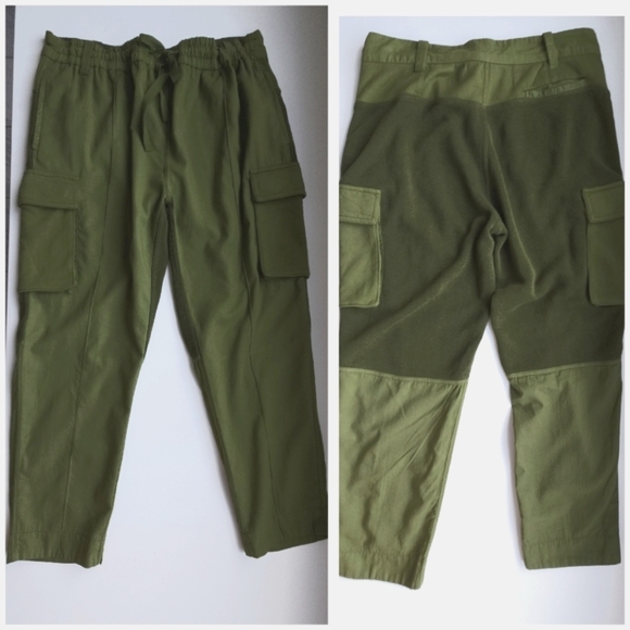 Haider Ackerman Army Green Mixed Material Cargo Drawstring...